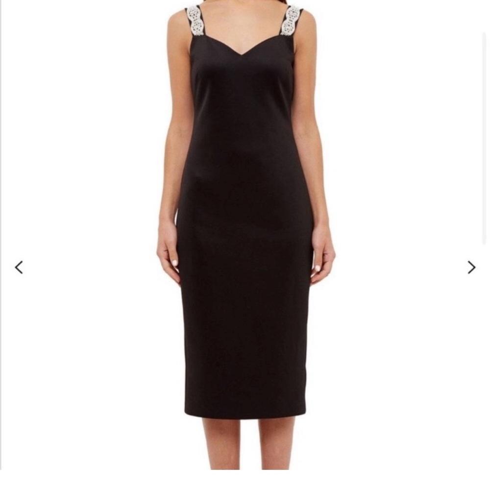 Ted Baker Black Midi Dress with Embellished Straps